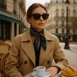 Veronica Beard NWT Silk Scarf Purple Green Equestrian Old Money Luxury Preppy